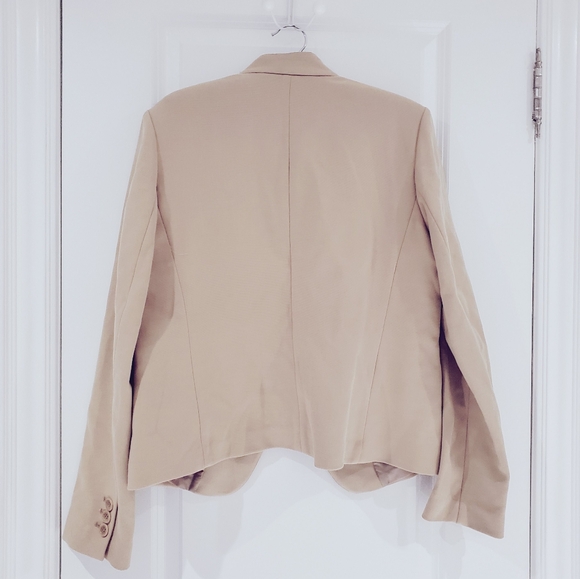 NWT TALBOTS Camel Curved Stand Collar Blazer - Picture 2 of 10
